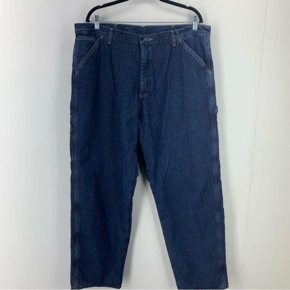 Wrangler Mens 38x32 Fleece Lined Cargo Jeans Carpenter Utility Work Outdoor Warm - Picture 1 of 10